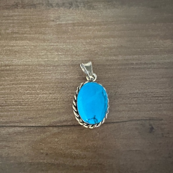 Vintage Mexican 925 Sterling Silver with Turquoise pendant - Picture 1 of 4